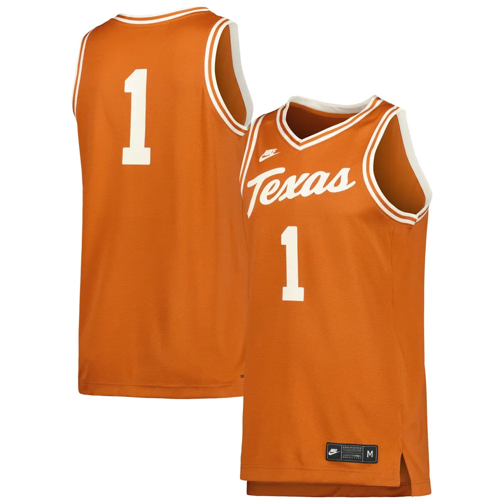 Lids #1 Texas Longhorns Nike Retro Replica Basketball Jersey - Cream