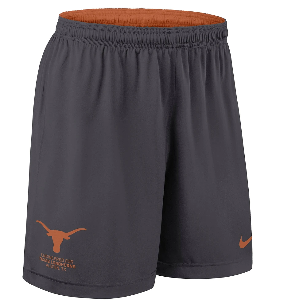 Men's Nike Texas Orange/Charcoal Longhorns 2025 Sideline Reversible Performance Shorts