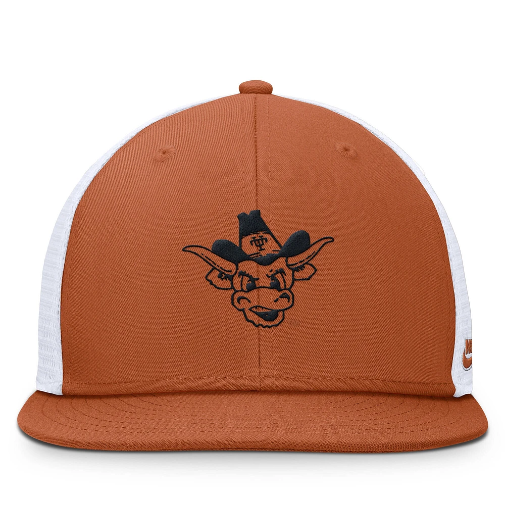 Casquette Nike Texas Legacy Pro Snapback Orange/Blanc pour homme des Texas Longhorns