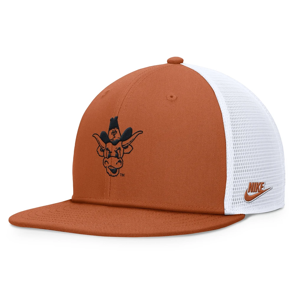 Casquette Nike Texas Legacy Pro Snapback Orange/Blanc pour homme des Texas Longhorns