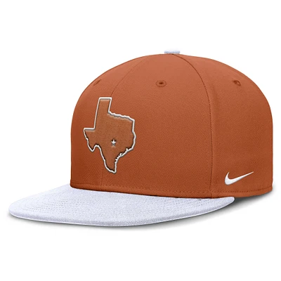 Casquette Nike Primetime Performance bicolore orange/blanche pour homme Texas Longhorns