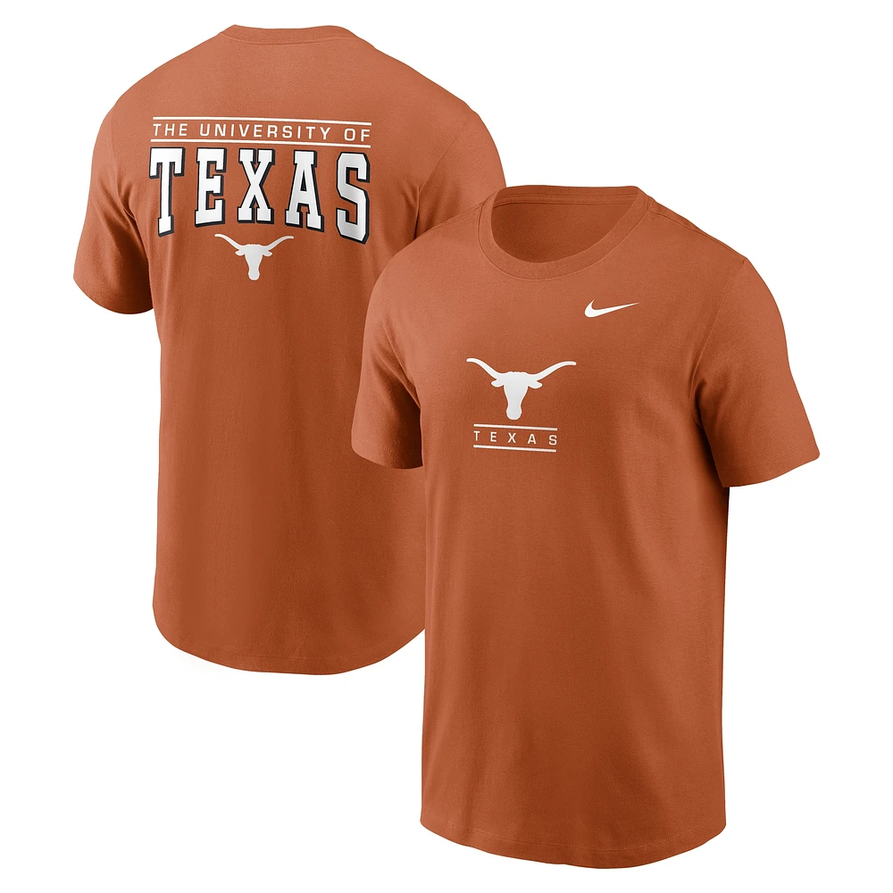 T-shirt Nike Texas Orange Longhorns 2-Hit pour homme