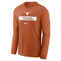 T-shirt à manches longues Nike Texas Orange Longhorns 2024 Sideline Legend Performance pour homme