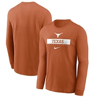 T-shirt à manches longues Nike Texas Orange Longhorns 2024 Sideline Legend Performance pour homme