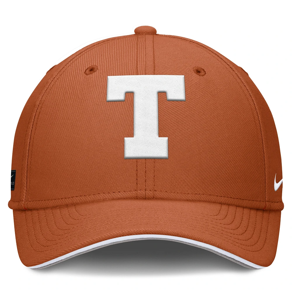 Men's Nike Texas Orange Longhorns 2025 Dugout Coaches Rise Swoosh Performance Flex Hat