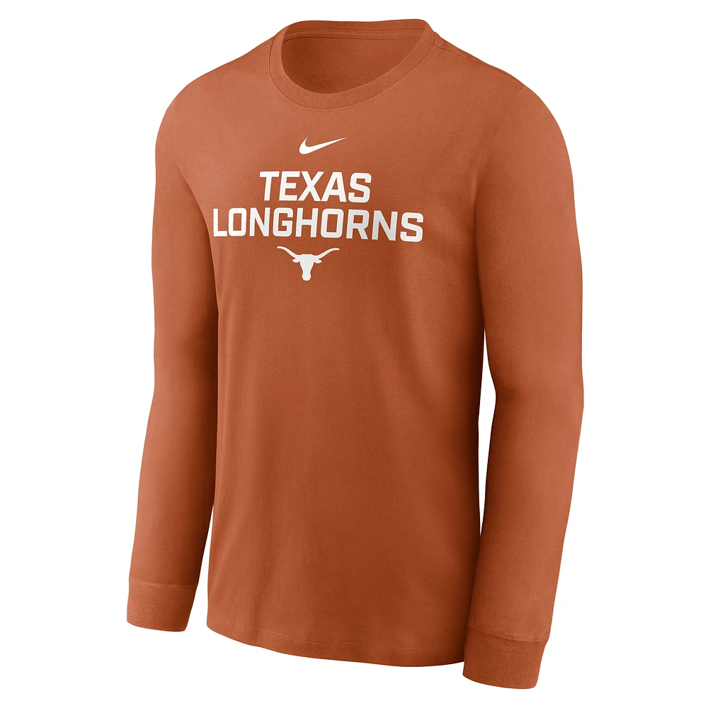 Men's Nike Texas Orange Longhorns 2025 Sideline Performance Long Sleeve T-Shirt