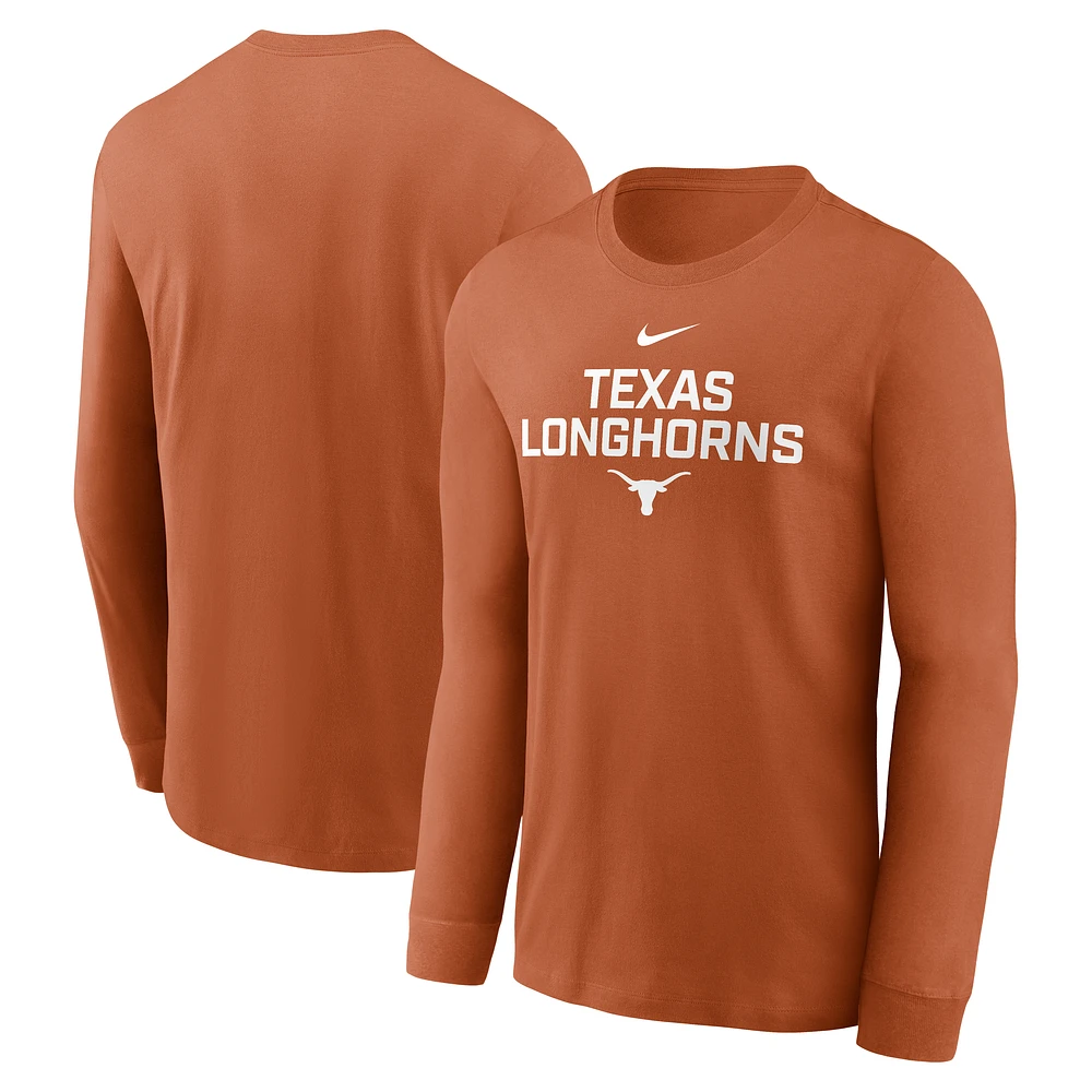 Men's Nike Texas Orange Longhorns 2025 Sideline Performance Long Sleeve T-Shirt