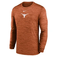 Men's Nike Texas Orange Longhorns 2025 Sideline Velocity Performance Long Sleeve T-Shirt