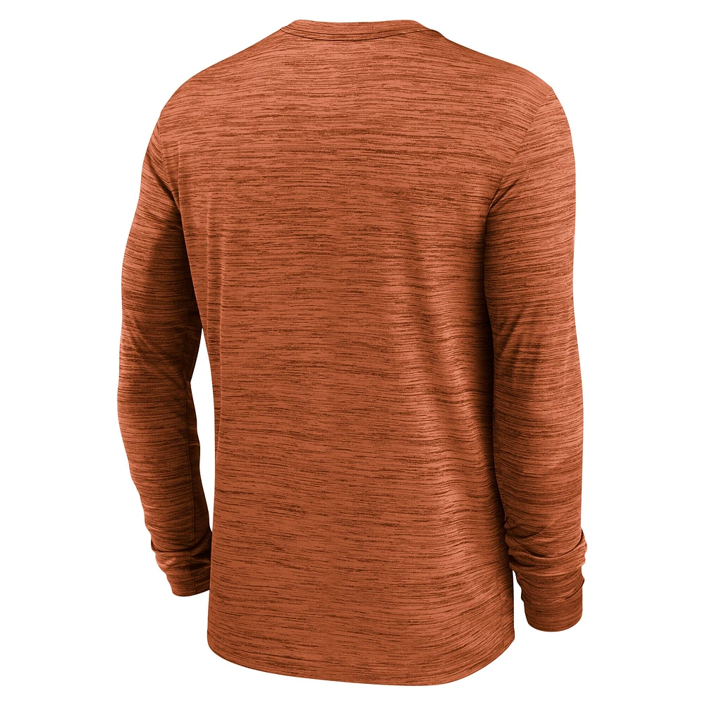 Men's Nike Texas Orange Longhorns 2025 Sideline Velocity Performance Long Sleeve T-Shirt