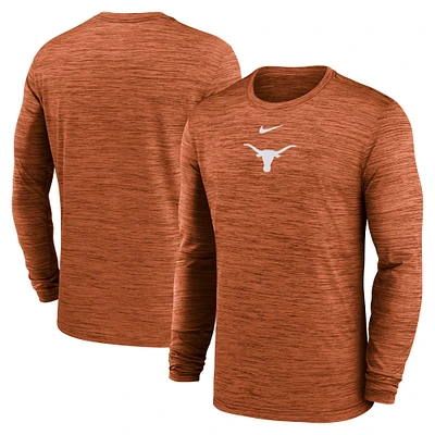 Men's Nike Texas Orange Longhorns 2025 Sideline Velocity Performance Long Sleeve T-Shirt