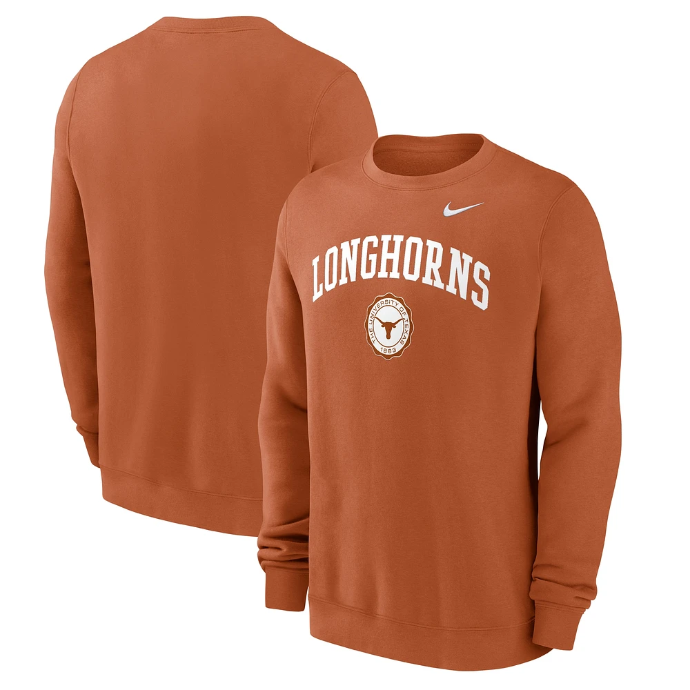 Sweat-shirt à capuche Nike Texas Orange Longhorns Arched Seal pour homme