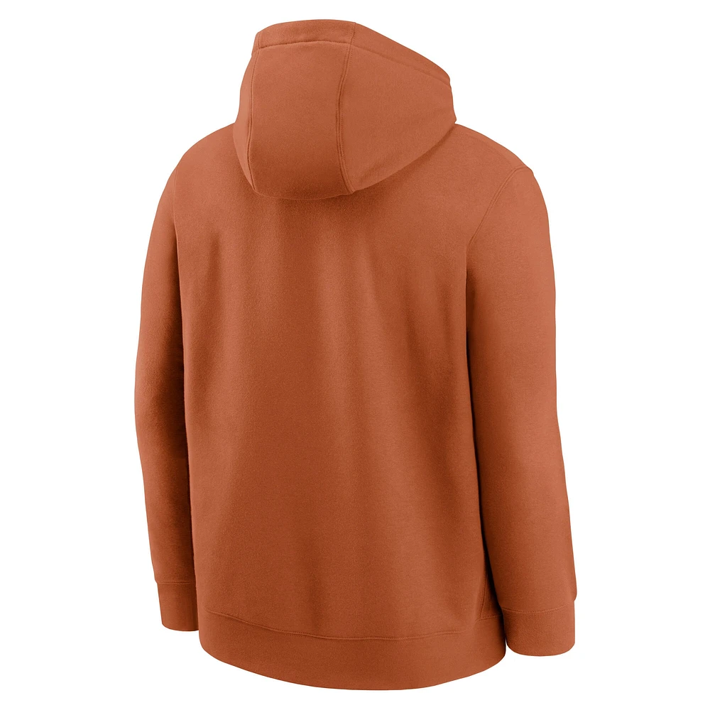 Men's Nike Texas Orange Longhorns Basketball Icon Club Fleece Pullover Hoodie