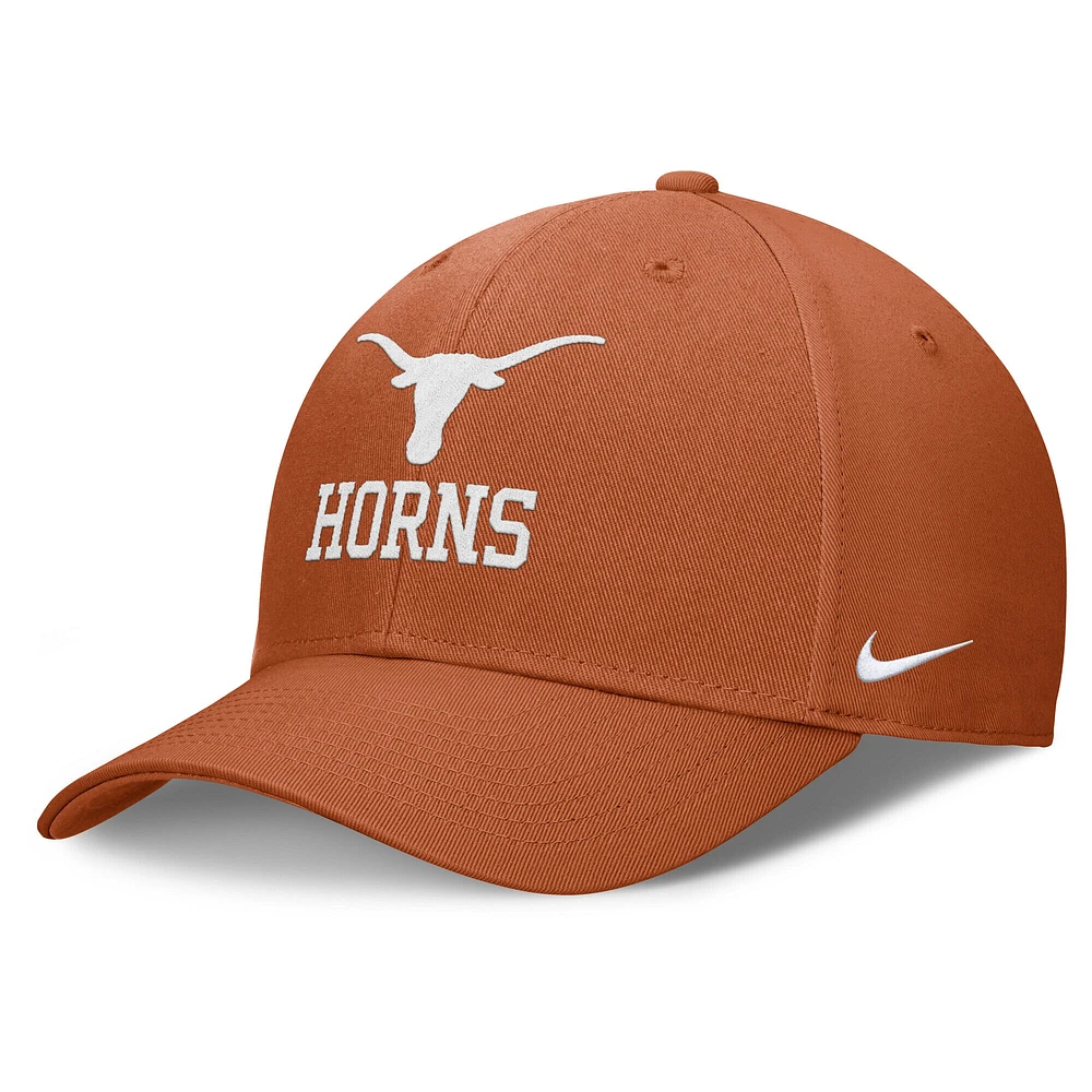 Casquette ajustable Nike Texas Orange Texas Longhorns Campus Club pour homme