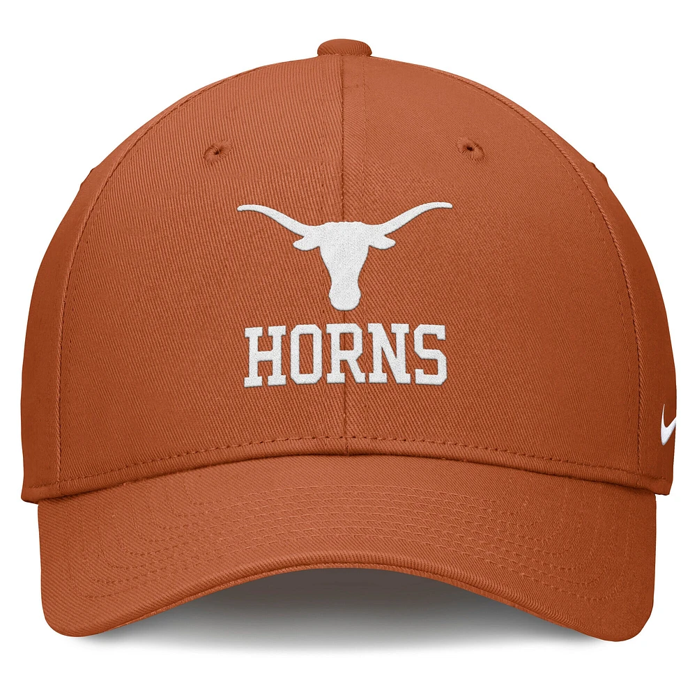 Casquette ajustable Nike Texas Orange Texas Longhorns Campus Club pour homme