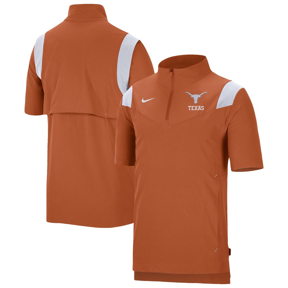 Men's Nike Texas Orange Longhorns Coach Short Sleeve Quarter-Zip Jacket