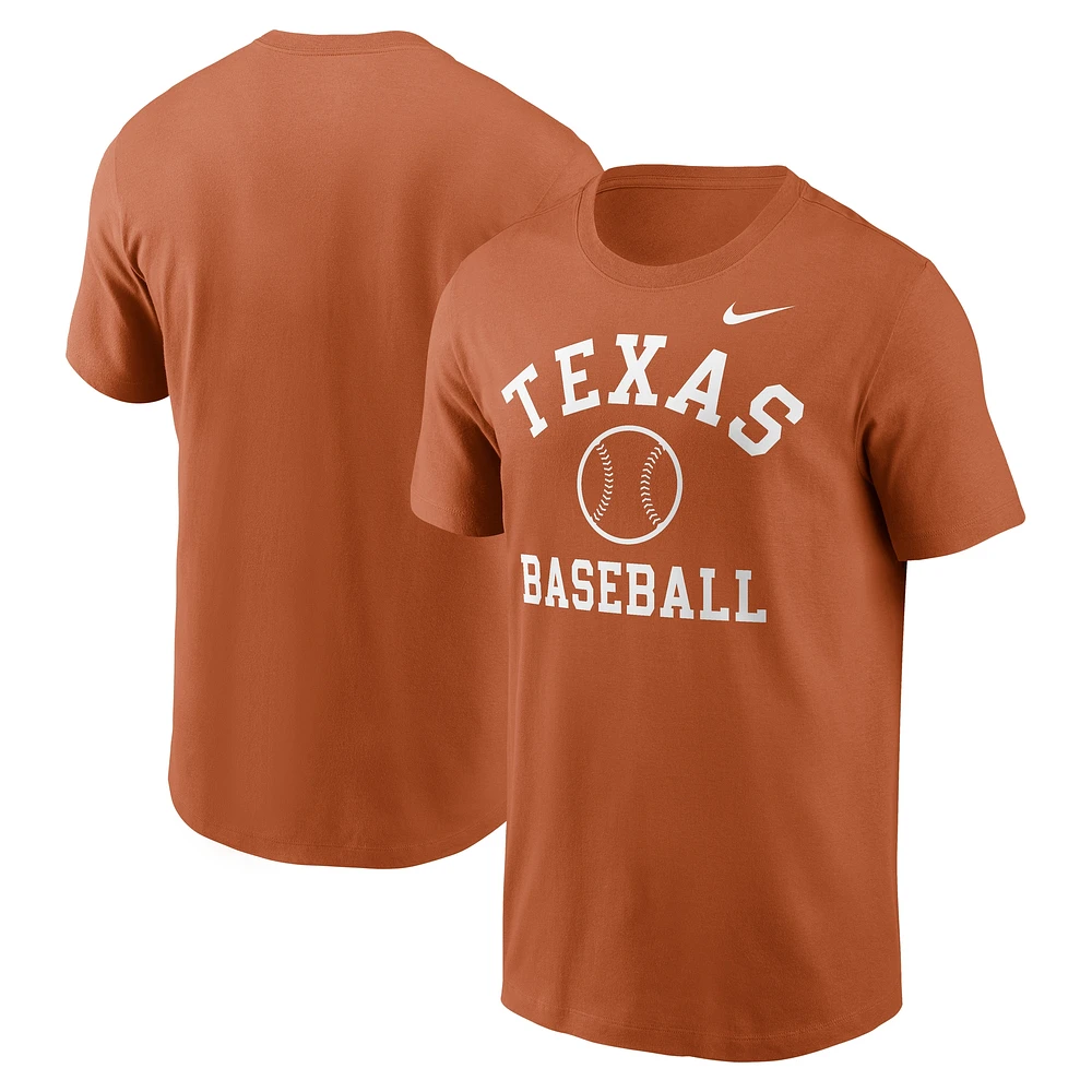 Men's Nike Texas Orange Longhorns Essential Baseball Arch T-Shirt