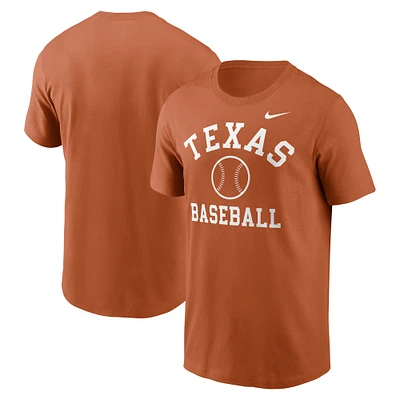 Men's Nike Texas Orange Longhorns Essential Baseball Arch T-Shirt