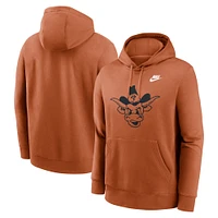 Sweat à capuche en polaire Nike Texas Orange Longhorns Legacy Logo Club pour homme