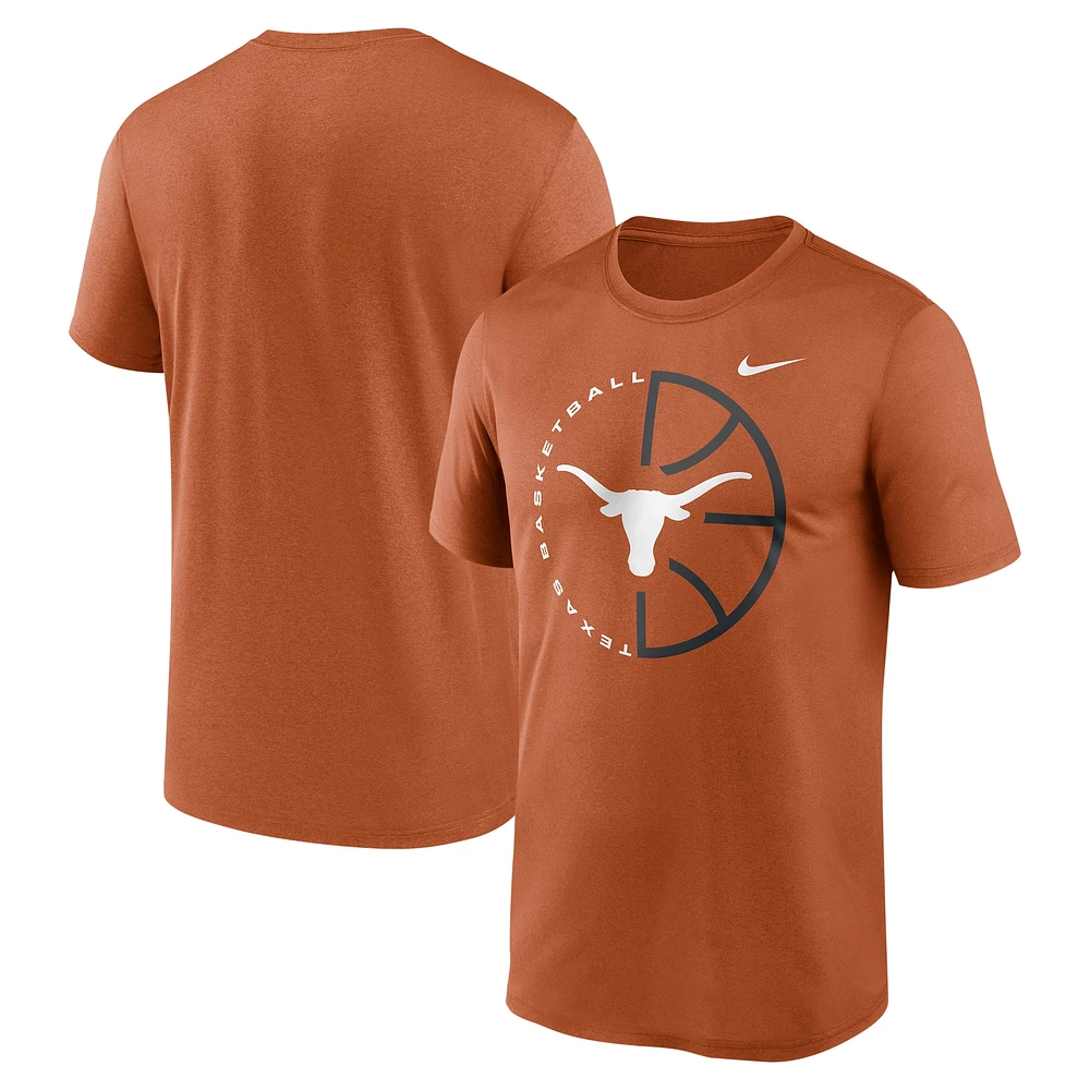 T-shirt de performance Nike Texas Orange Longhorns Legend Basketball Icon pour homme