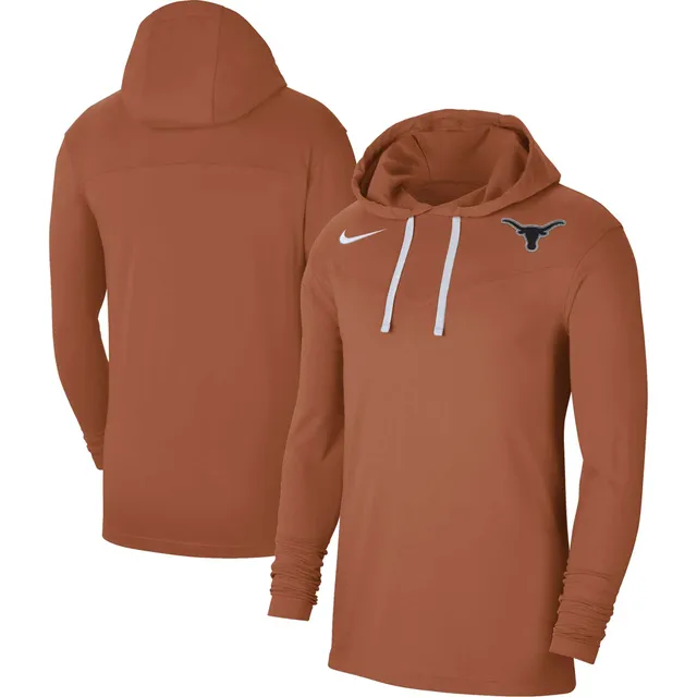 Men's Heathered Gray/Texas Orange Texas Longhorns Big & Tall Long Sleeve  Jersey Hoodie T-Shirt