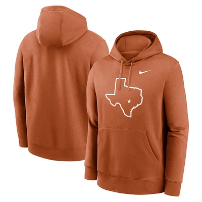 Sweat à capuche en polaire Nike Texas Orange Longhorns Primetime Alternate Logo Club pour homme