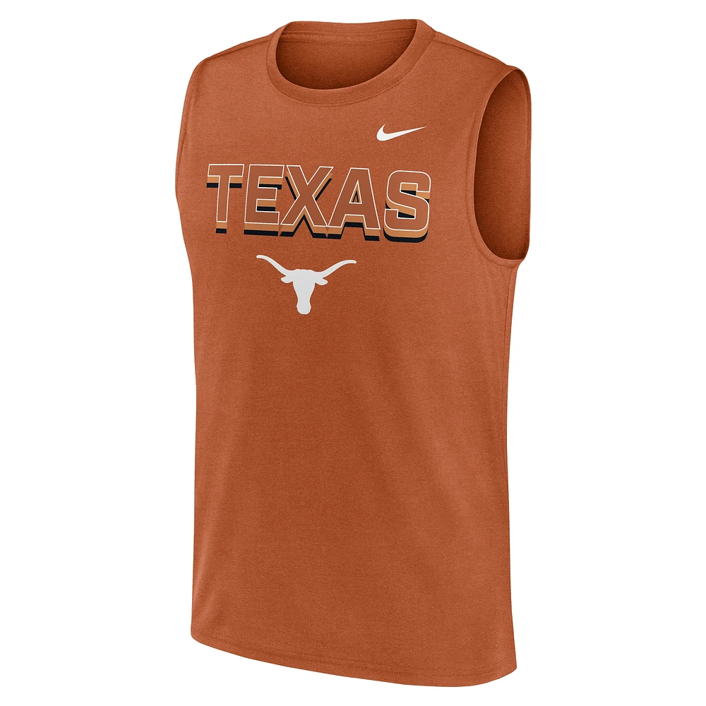 Men's Nike Texas Orange Longhorns Primetime Tricode Legend Performance Tank Top