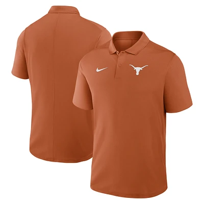 Polo Nike Texas Orange Longhorns Primetime Victory pour homme avec logo principal