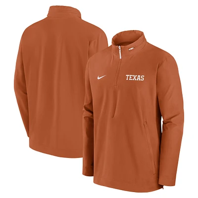 Veste Nike orange Texas Longhorns Sideline Coaches à quart de zip pour homme