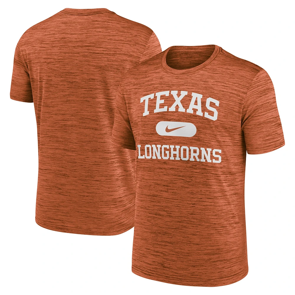 T-shirt de performance Nike Texas Orange Longhorns Velocity Mascot pour homme