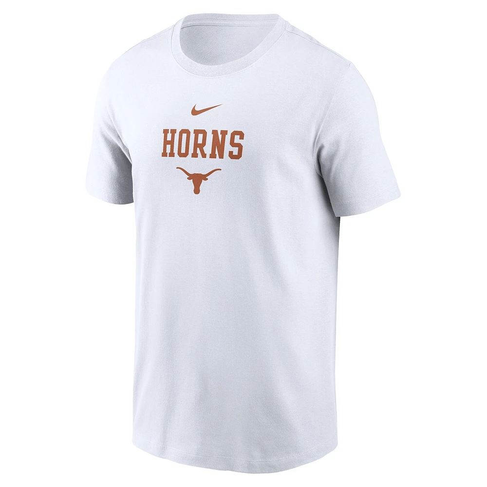Men's Nike White Texas Longhorns 2-Hit Stacked T-Shirt
