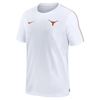 Haut de performance Nike blanc Texas Longhorns 2024 Sideline Coach pour homme