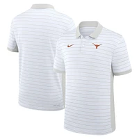 Polo Nike blanc à rayures Victory pour homme, équipe de début saison 2025 des Texas Longhorns