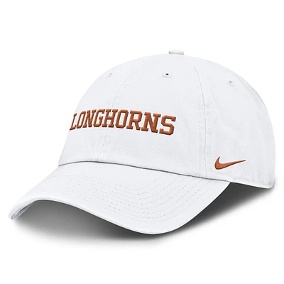 Men's Nike White Texas Longhorns Core Club Mascot Wordmark Adjustable Hat
