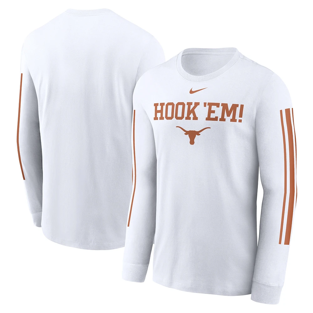 Men's Nike White Texas Longhorns Local Spirit Slogan Long Sleeve T-Shirt