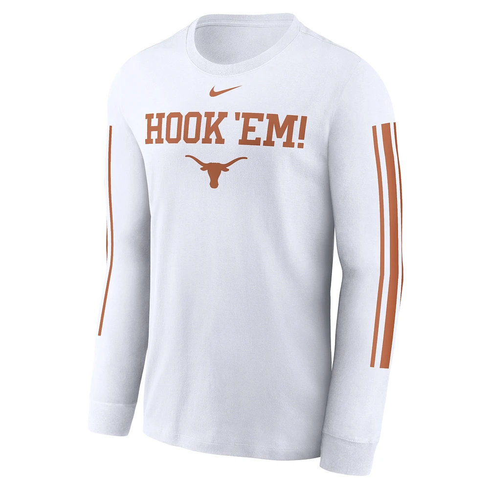 Men's Nike White Texas Longhorns Local Spirit Slogan Long Sleeve T-Shirt