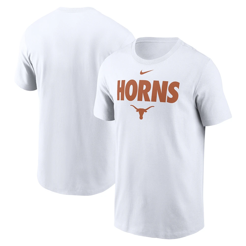 T-shirt Nike blanc Texas Longhorns Local Ultimate Chant pour homme