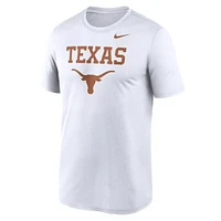 T-shirt Nike Texas Longhorns Lockup Legend Performance pour homme, blanc