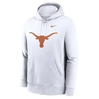 Sweat à capuche en polaire Nike Texas Longhorns Primetime Club pour homme, blanc