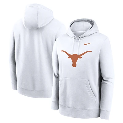 Sweat à capuche en polaire Nike Texas Longhorns Primetime Club pour homme, blanc