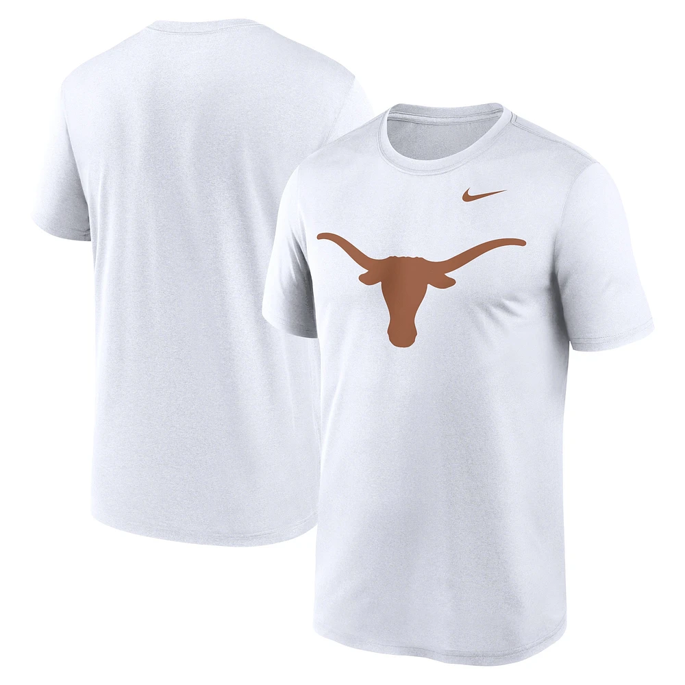 T-shirt Nike Texas Longhorns Primetime Legend Logo pour homme, blanc