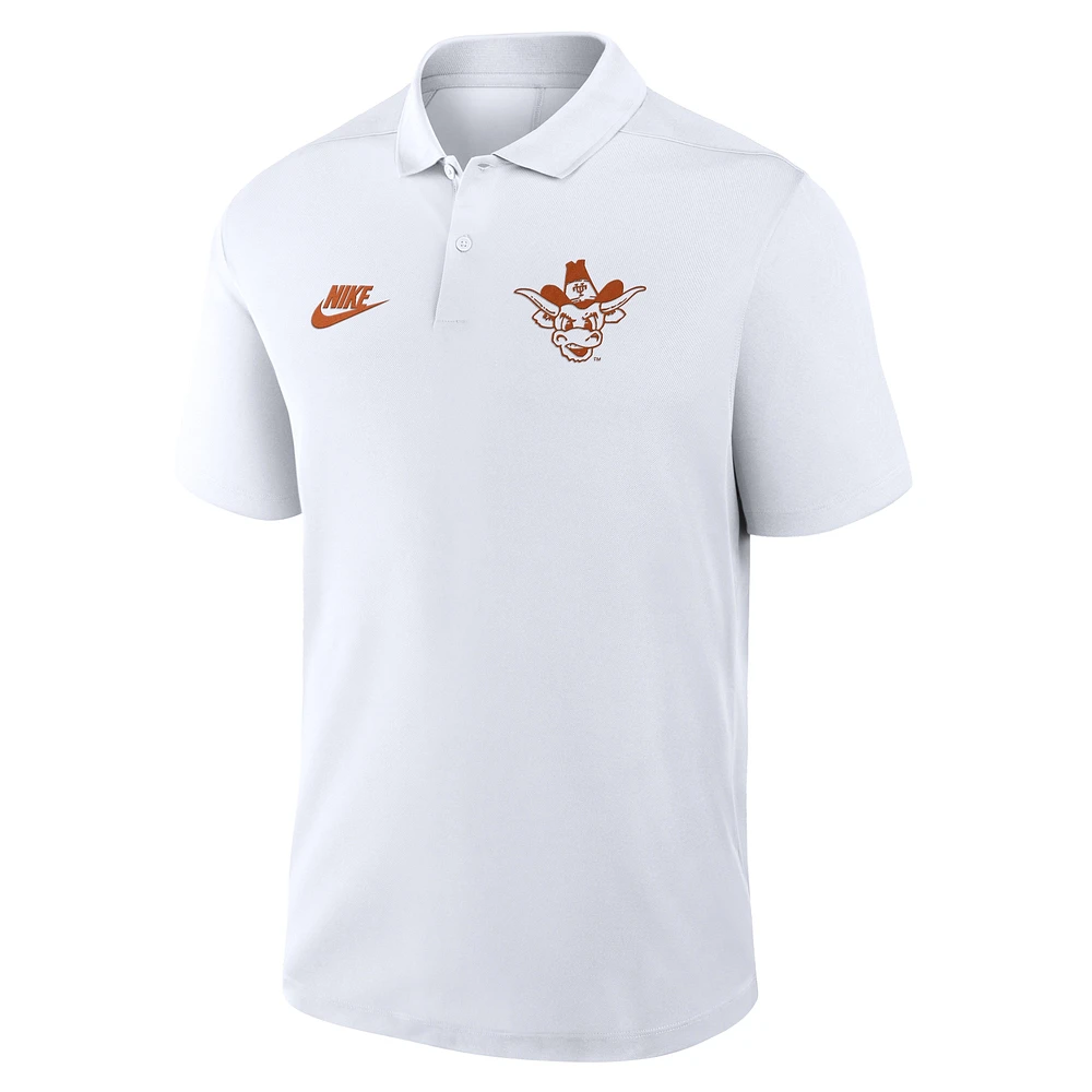 Polo Nike blanc Texas Longhorns Primetime Victory Legacy Vault Performance pour homme