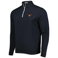 Men's Peter Millar Black Texas Longhorns Perth Performance Quarter-Zip Top