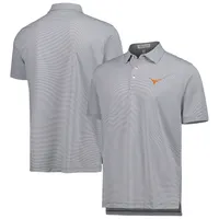 Men's Peter Millar Gray Texas Longhorns Jubilee Striped Performance Jersey Polo