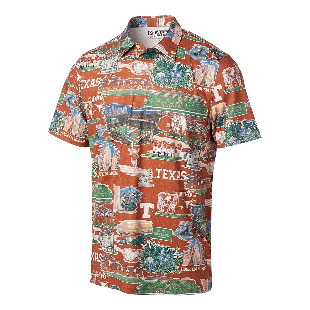 Men's Reyn Spooner Burnt Orange Texas Longhorns Scenic Polo