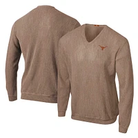 Men's Tan Texas Longhorns Forty Acres Clark Alpaca V-Neck Pullover Sweater