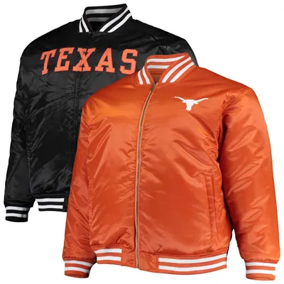 Texas Longhorns Big & Tall Reversible Satin Full-Zip Jacket - Orange/Black