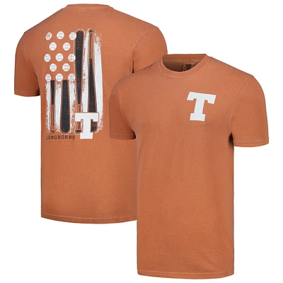 T-shirt pour hommes Texas Orange Longhorns Baseball Flag Comfort Colors