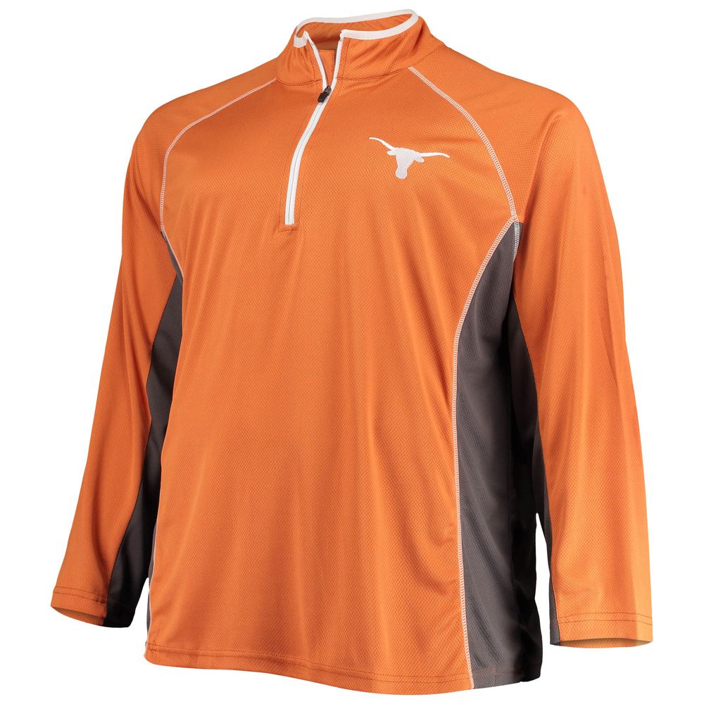 Men's Texas Orange Longhorns Big & Tall Textured Raglan Quarter-Zip Jacket