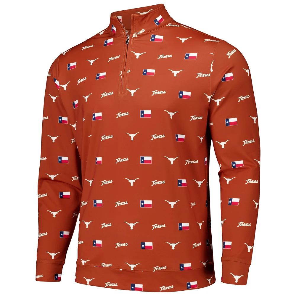 Men's Texas Orange Longhorns Icons Tri-Blend Half-Zip Jacket