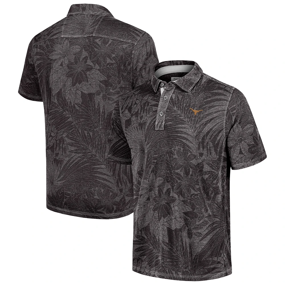 Polo Tommy Bahama noir pour homme Texas Longhorns Big & Tall Sport Santiago Paradise